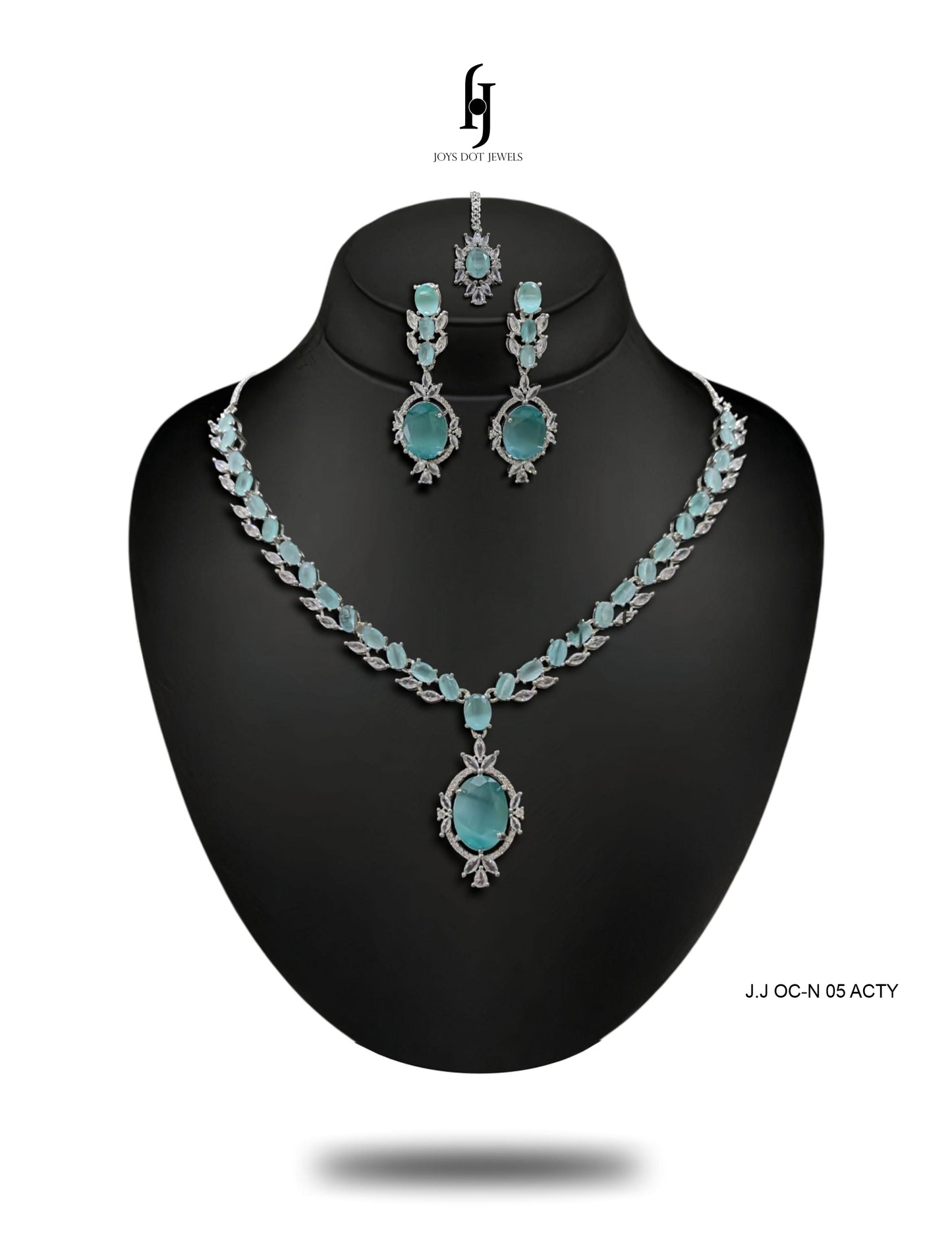 Zircon Necklace Set with Drop Earrings