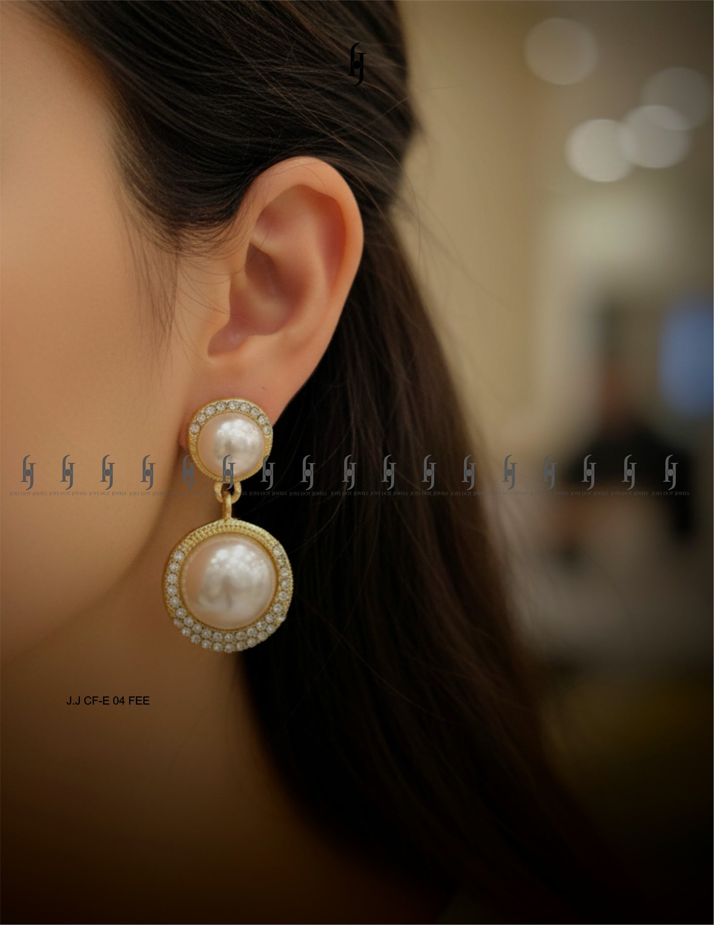 Pearl Drop Earrings – Gold‑Tone