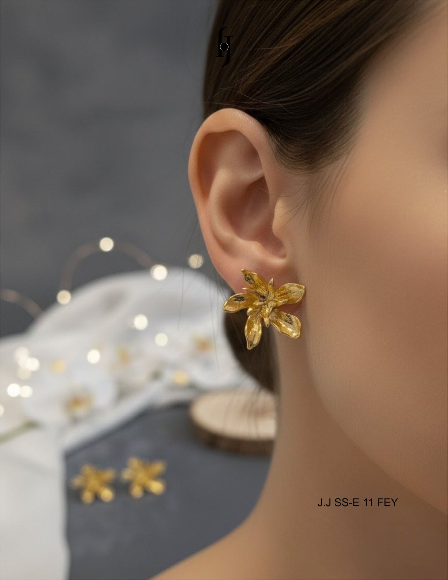 Golden Orchid Earrings