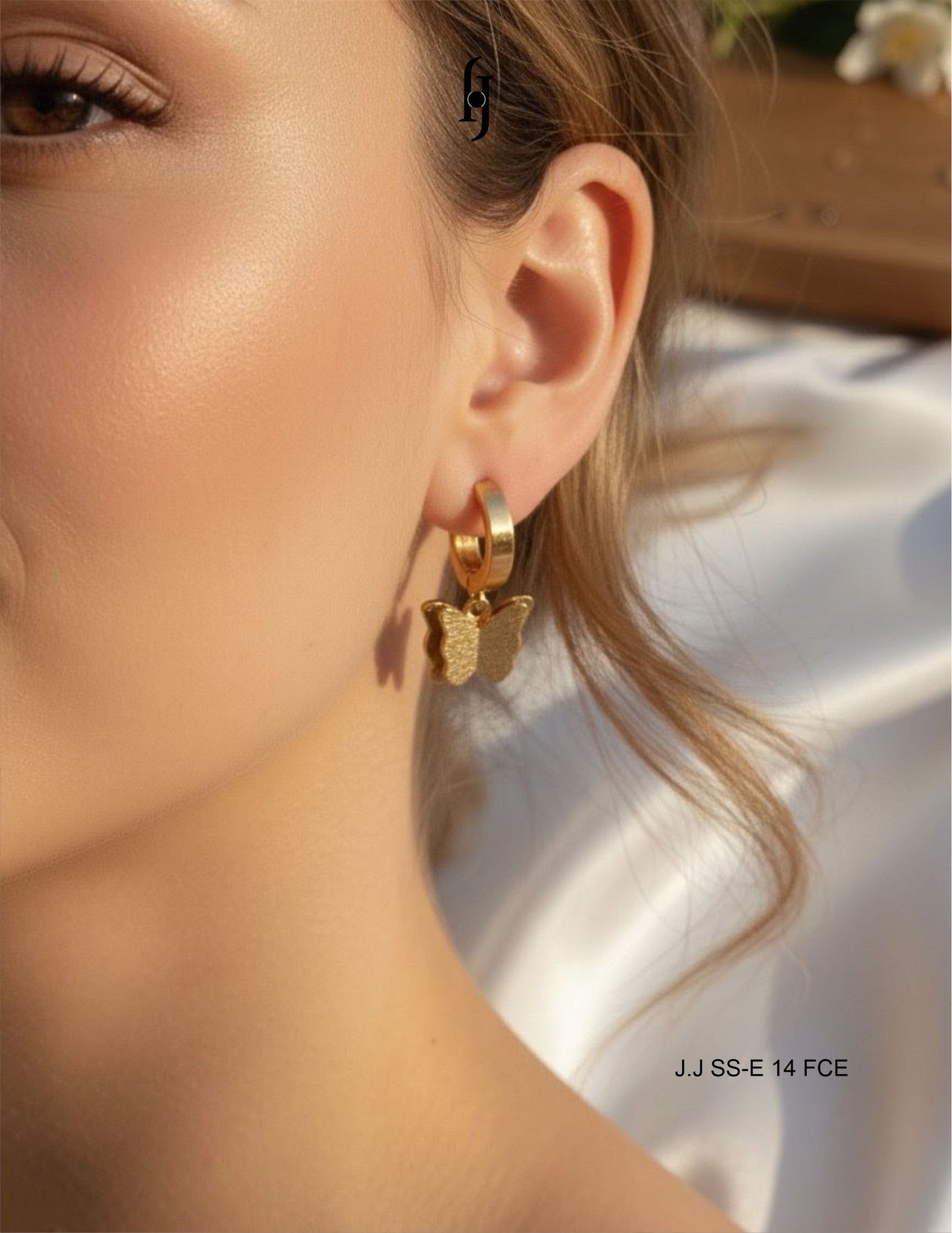 3D Butterfly Huggie Earrings