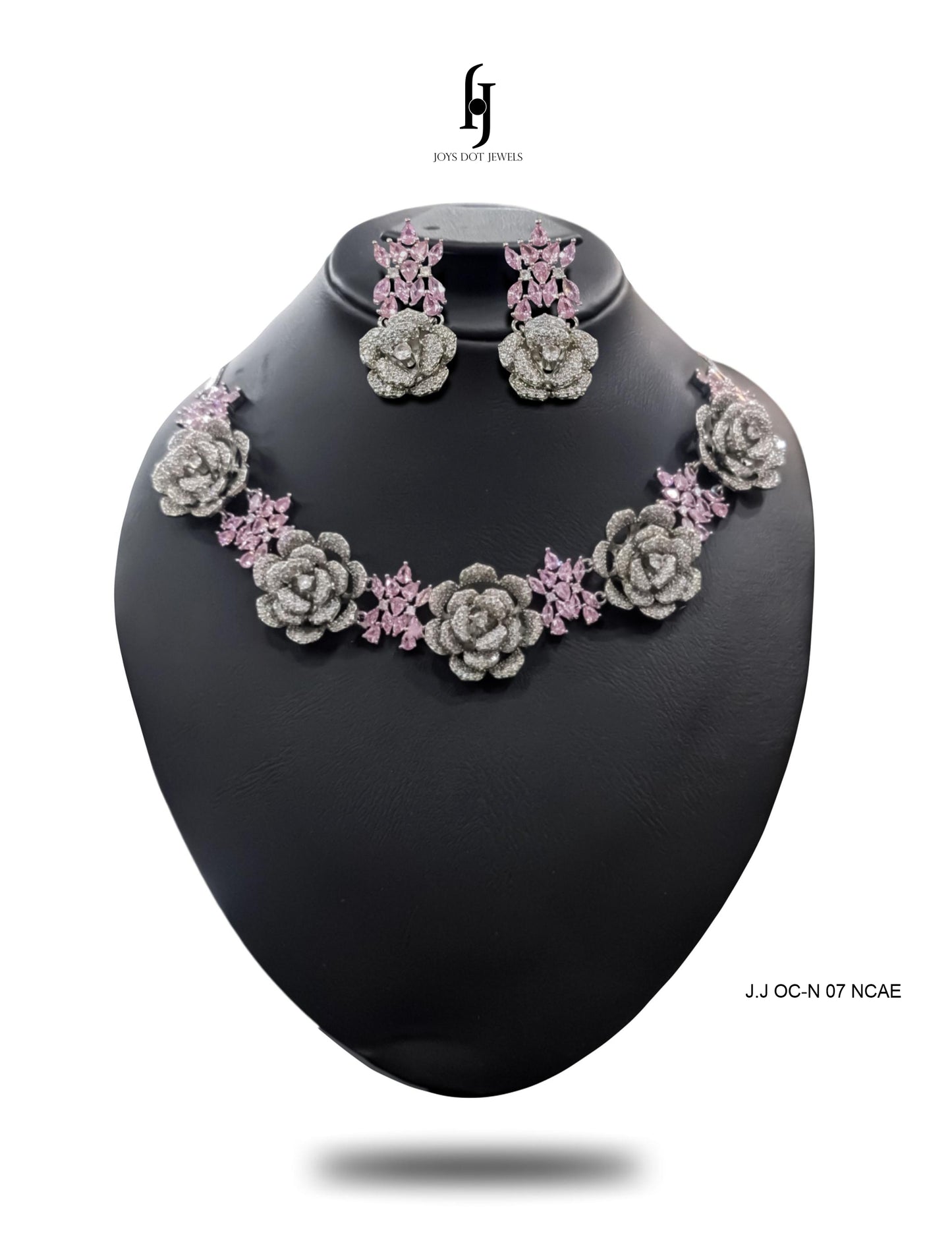 Floral American Diamond Necklace Set