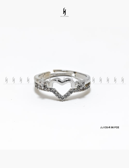 Silver Heart Adjustable Ring