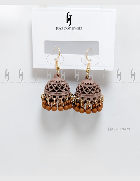 Pink Pearl Hoop Jhumki Earrings
