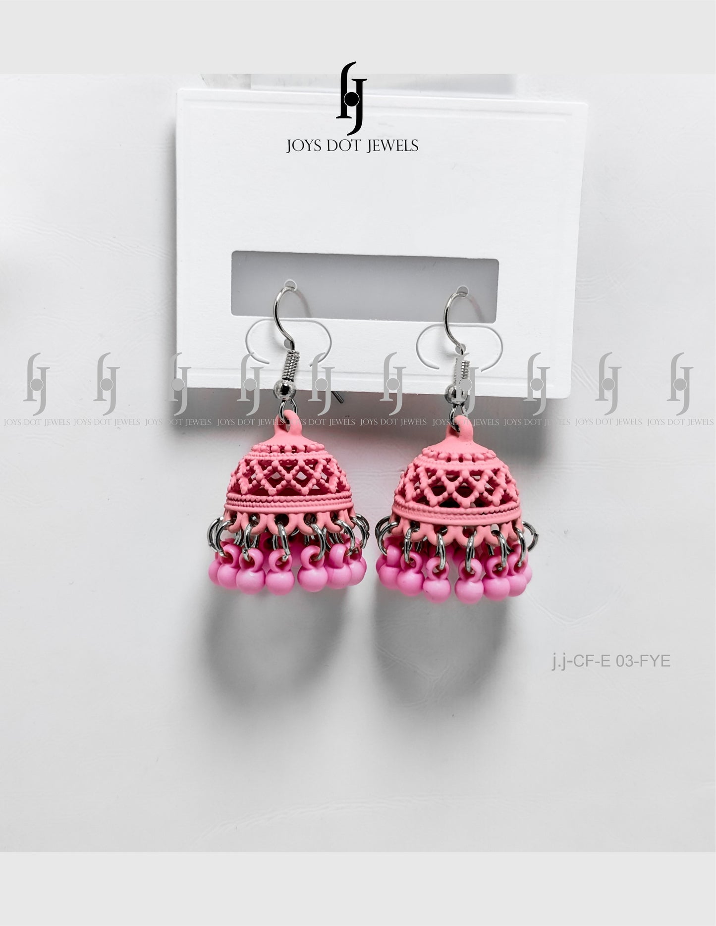 Pink Pearl Hoop Jhumki Earrings