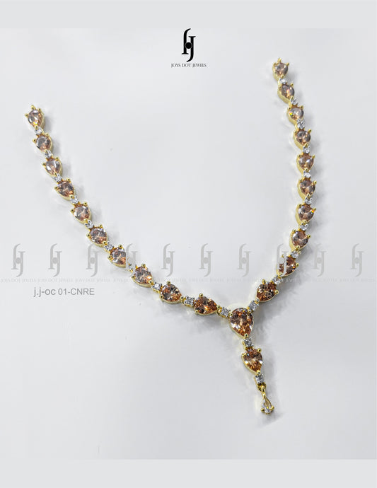 Indian One-Carat Heart Gemstone Necklace Set