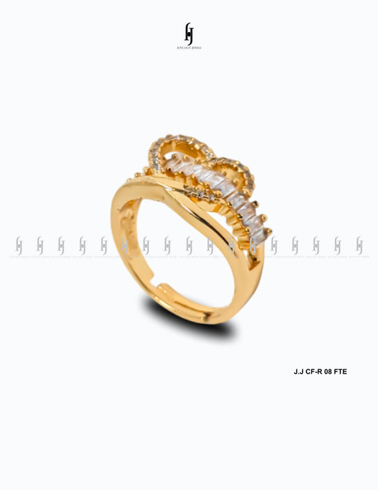 Adjustable Golden Love Heart Ring