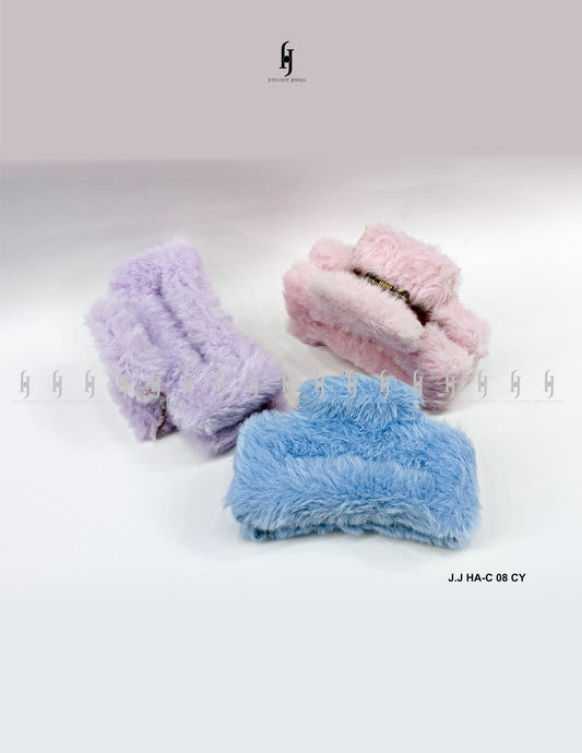 Plush Hair Claw Clips