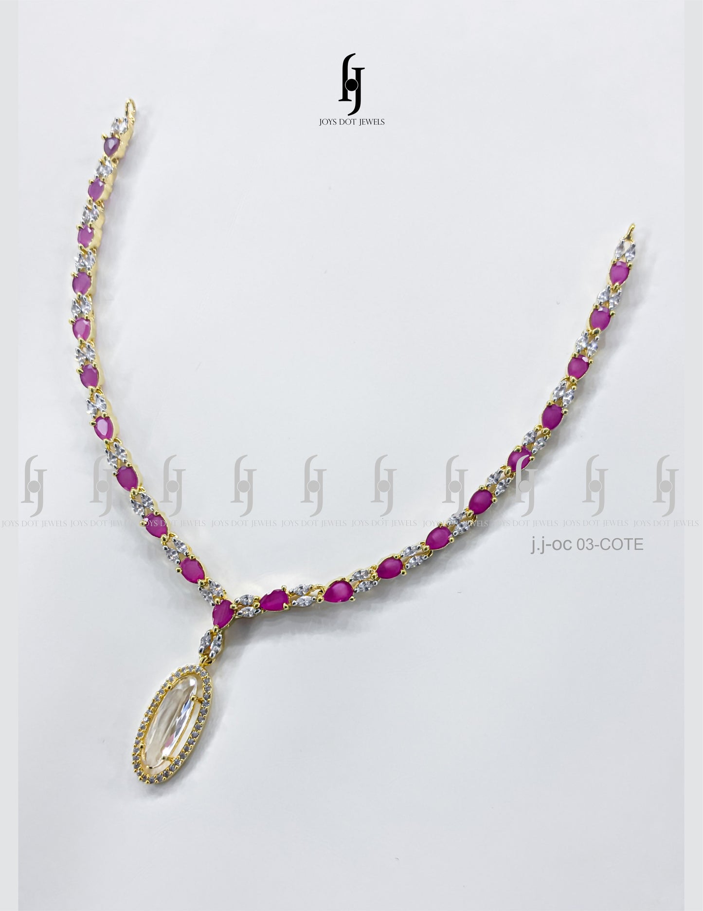 Elegant AD Teardrop And Crystal Necklace Set