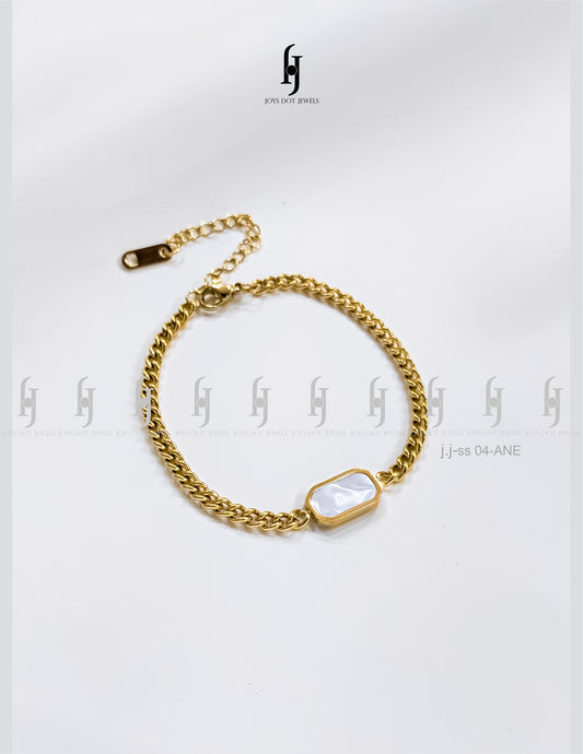 Pearl-Stone Stainless Steel Bracelet