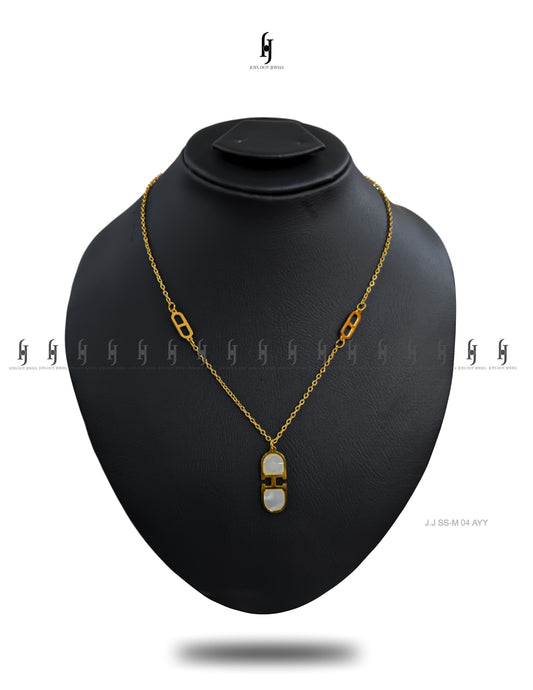 Twin White Stone Pendant
