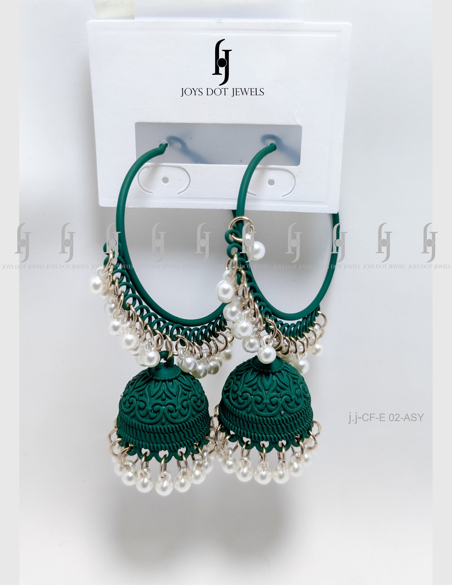 Golden Lattice Jhumka Earrings – Pearl Fringe Elegance