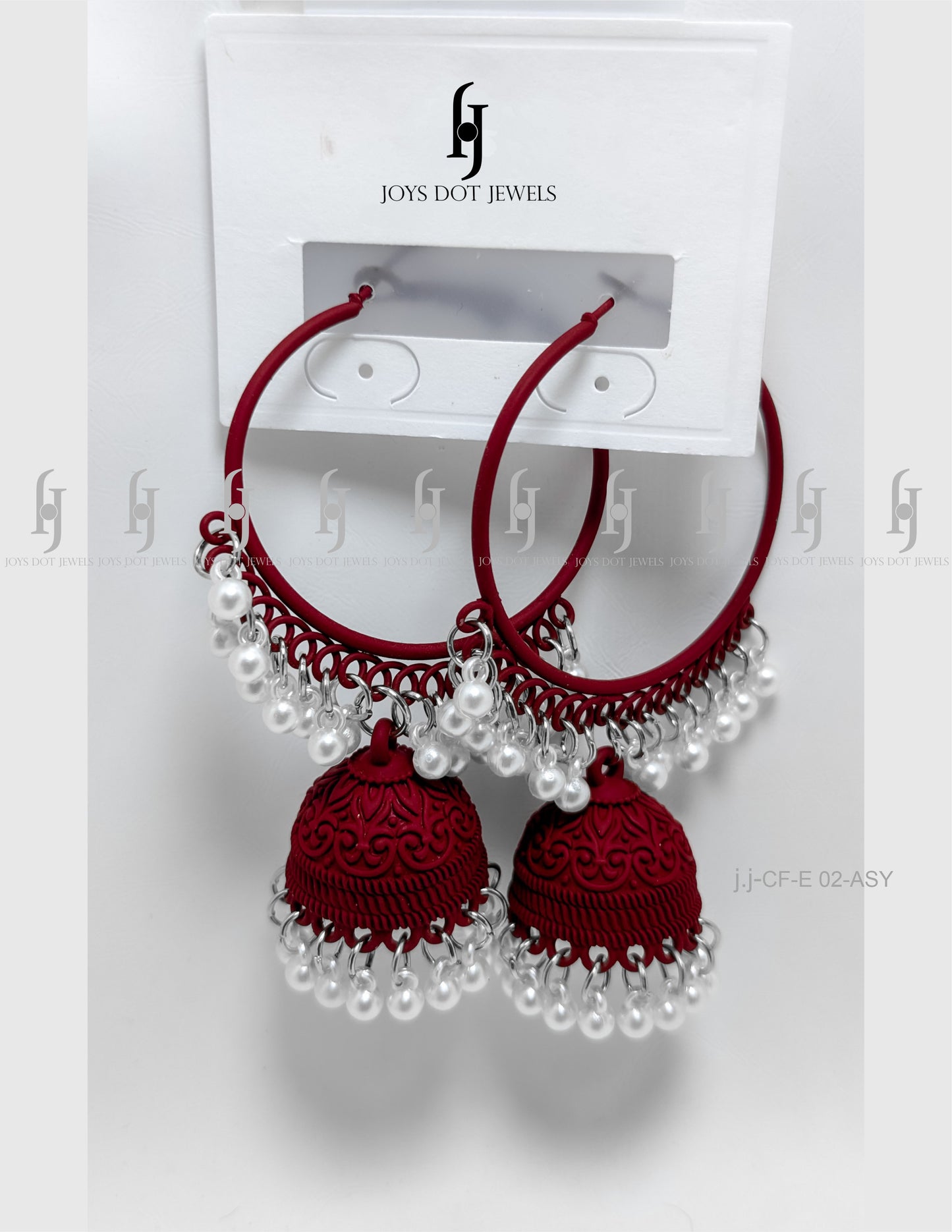 Golden Lattice Jhumka Earrings – Pearl Fringe Elegance