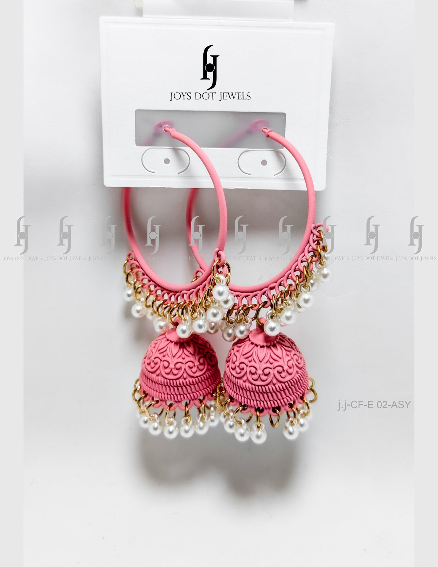 Golden Lattice Jhumka Earrings – Pearl Fringe Elegance