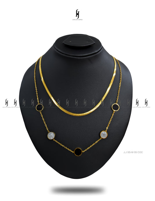 Double Layer Round Discs Pendant Necklace