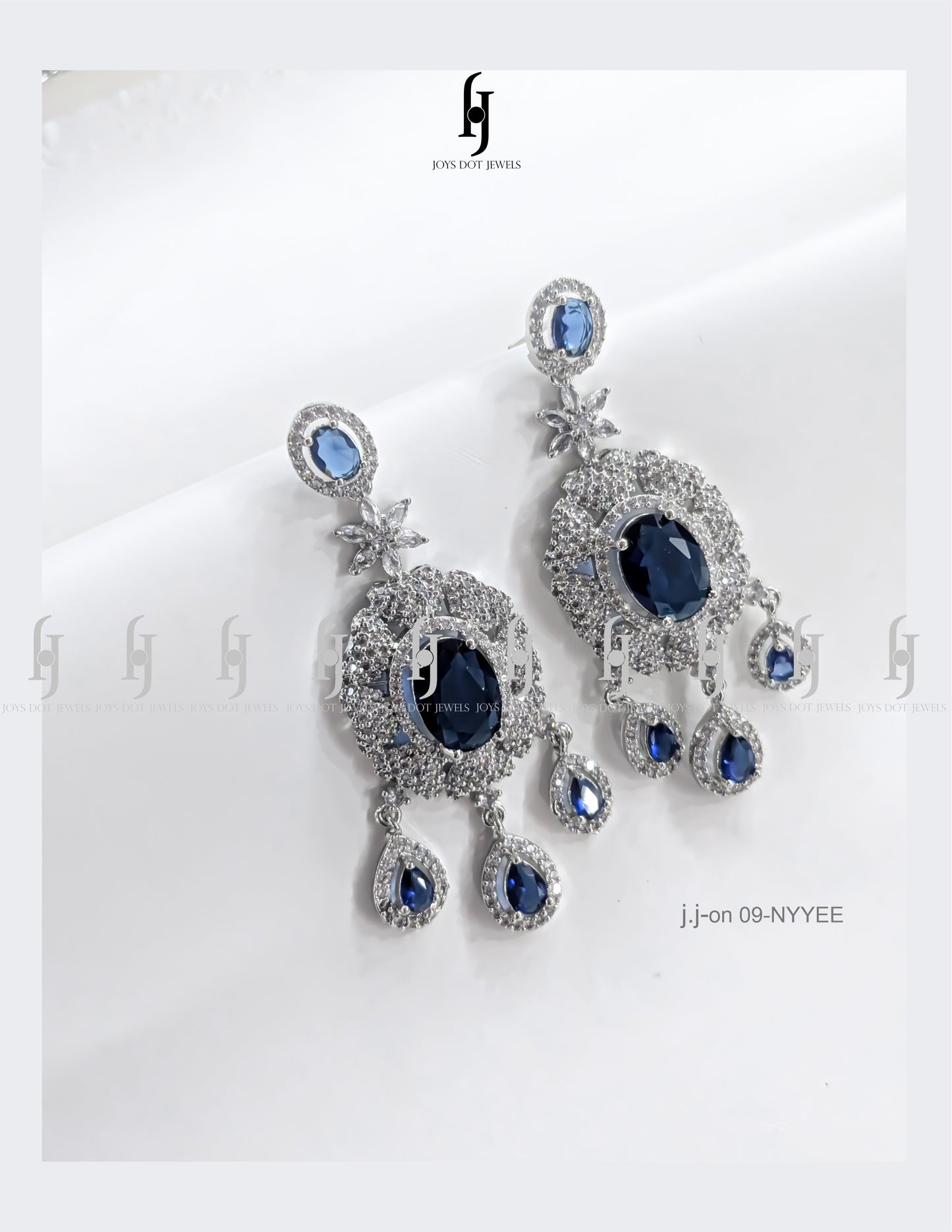 One-Carat Sapphire Necklace Set with Earrings