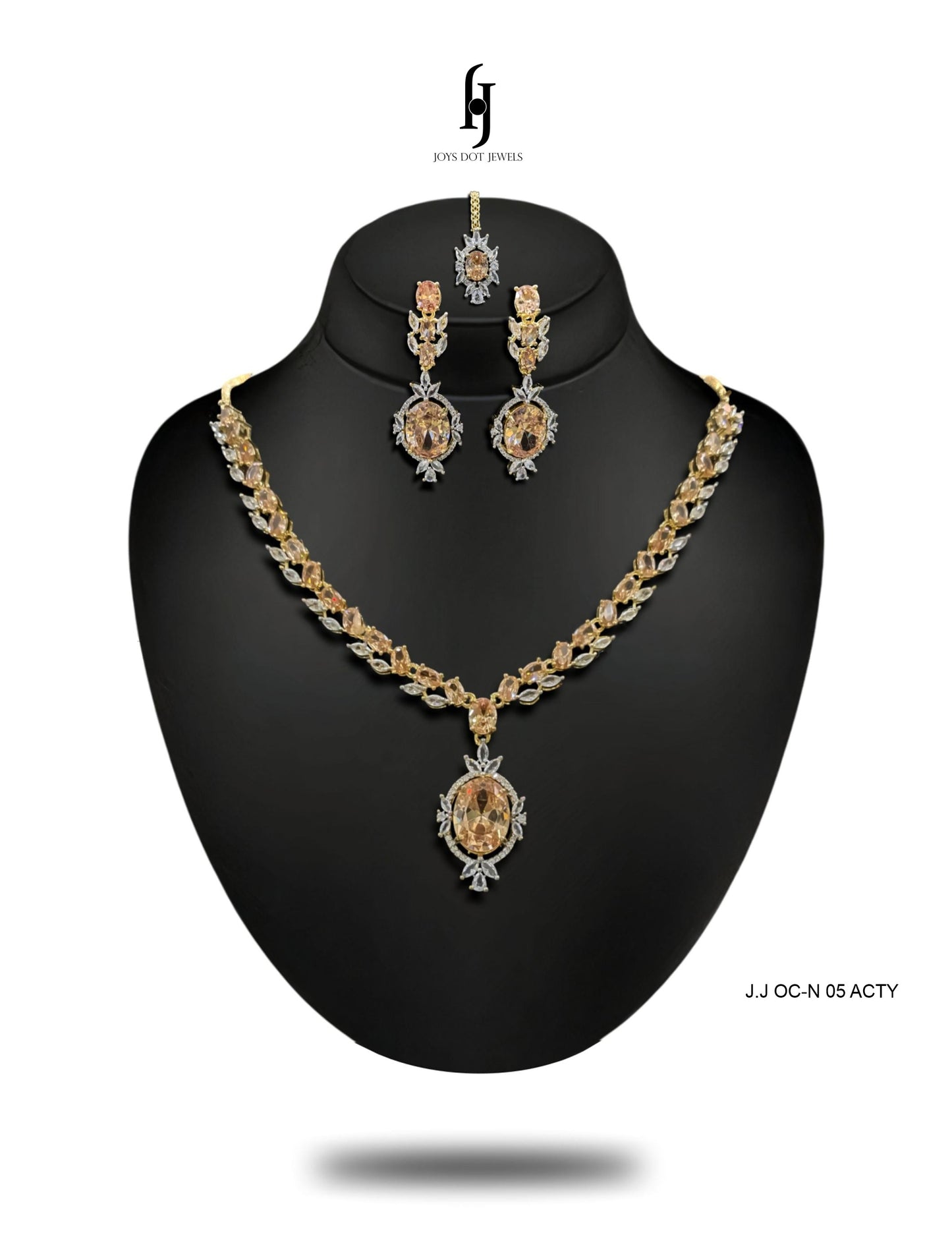 Zircon Necklace Set with Drop Earrings