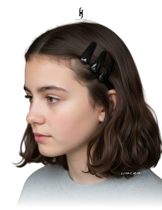 Black Snap Hair Clips 4-Pieces