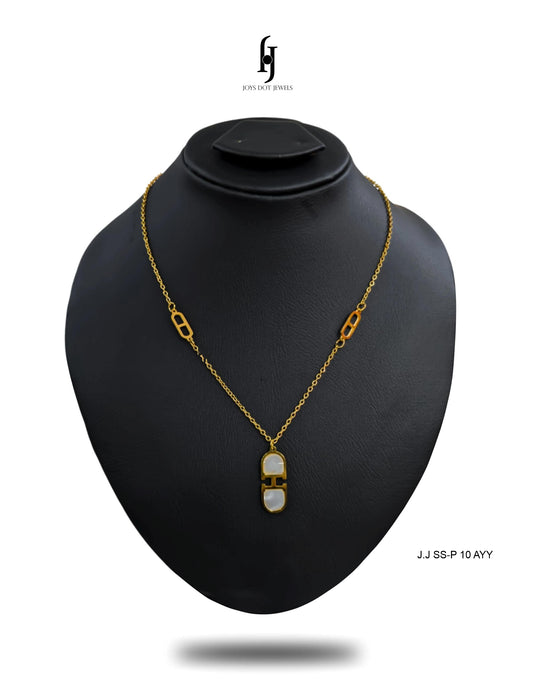 Twin White Stone Pendant