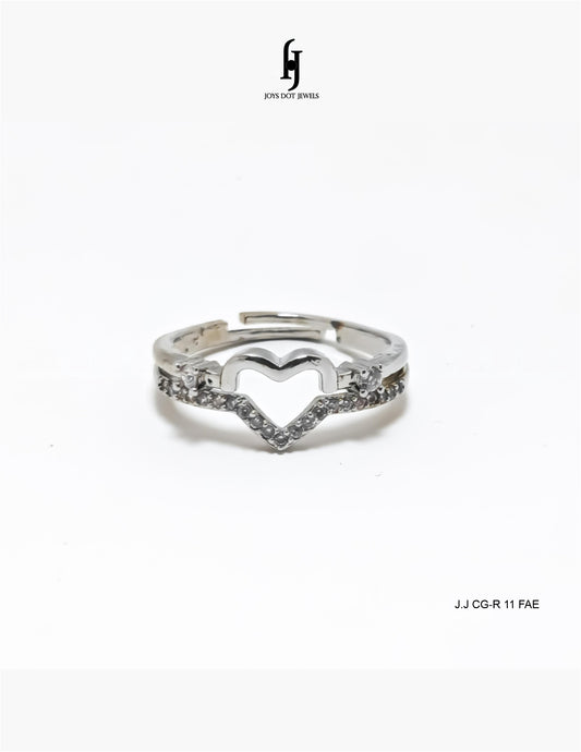 Adjustable Silver Heart Ring