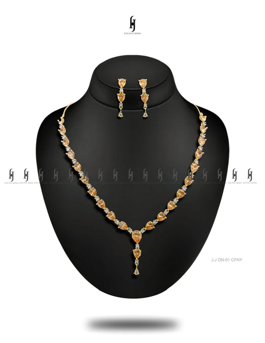 Indian One-Carat Heart Gemstone Necklace Set
