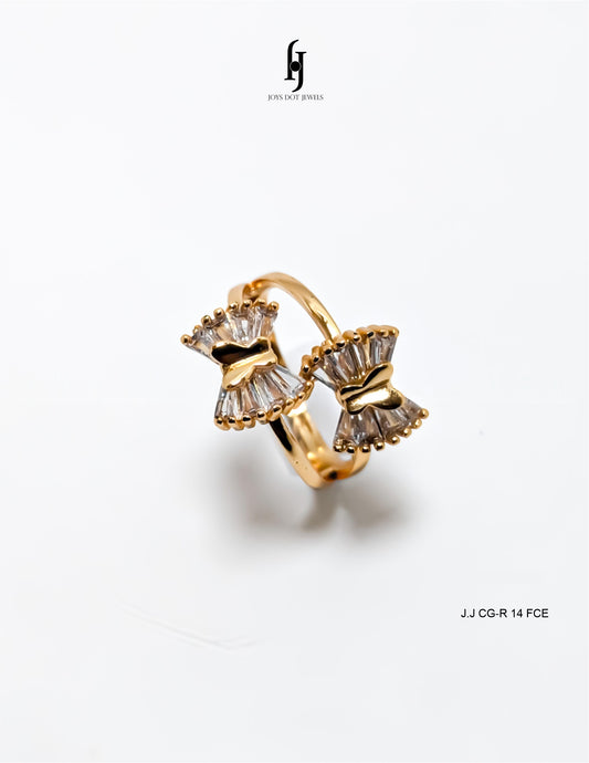 Golden Bow-Touch Ring