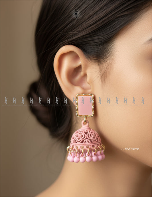 Pastel Pink Indian Jhumk