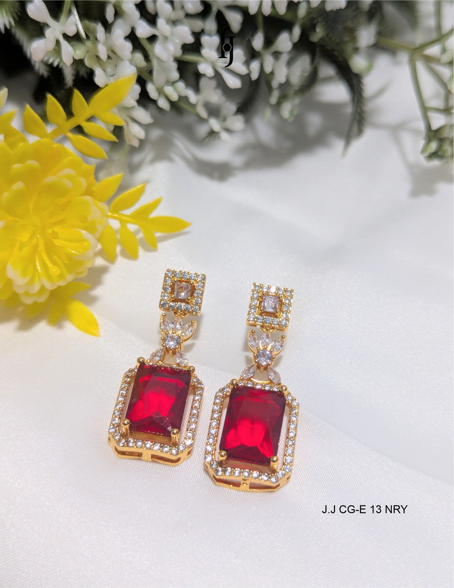 Royal Emerald Cut Halo Earrings