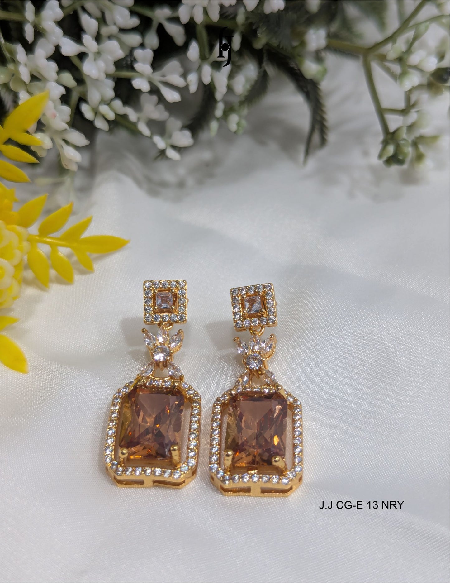 Royal Emerald Cut Halo Earrings