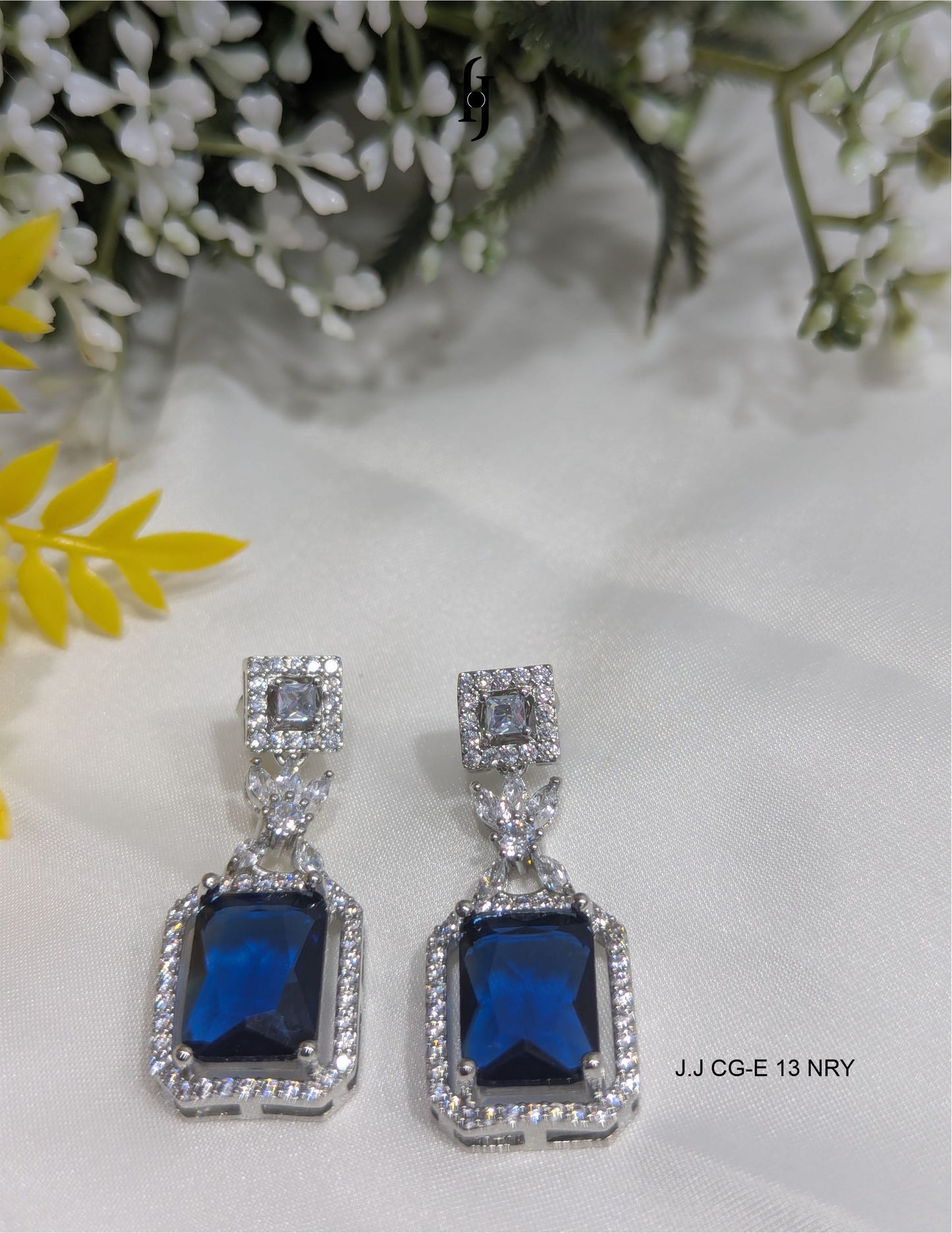 Royal Emerald Cut Halo Earrings