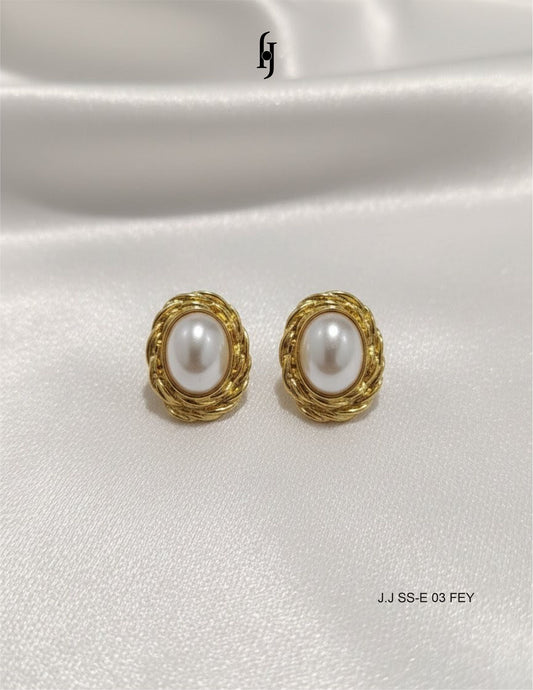 Gilded Vintage Pearl Earrings