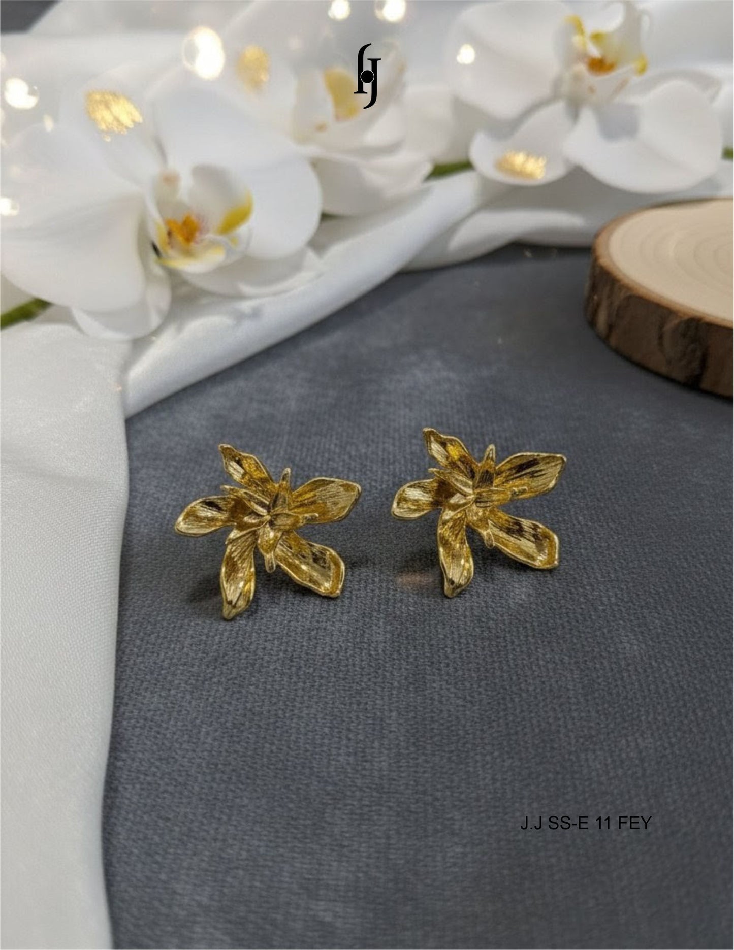 Golden Orchid Earrings