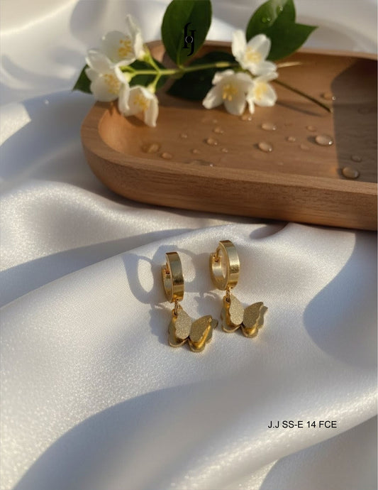 3D Butterfly Huggie Earrings