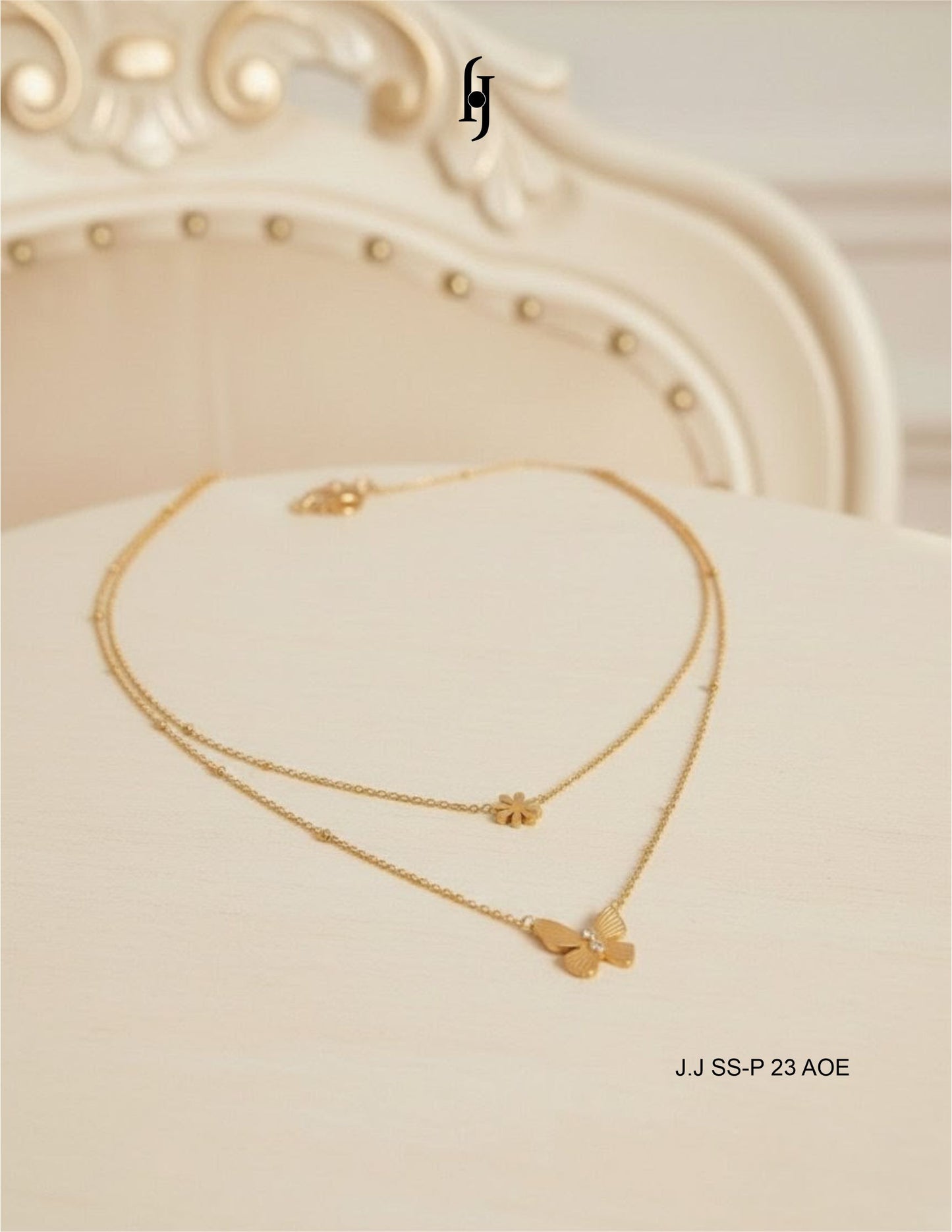 Whimsical Butterfly & Flower Layered Necklace