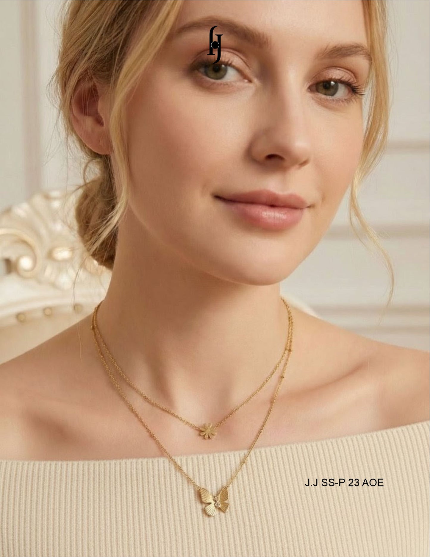 Whimsical Butterfly & Flower Layered Necklace