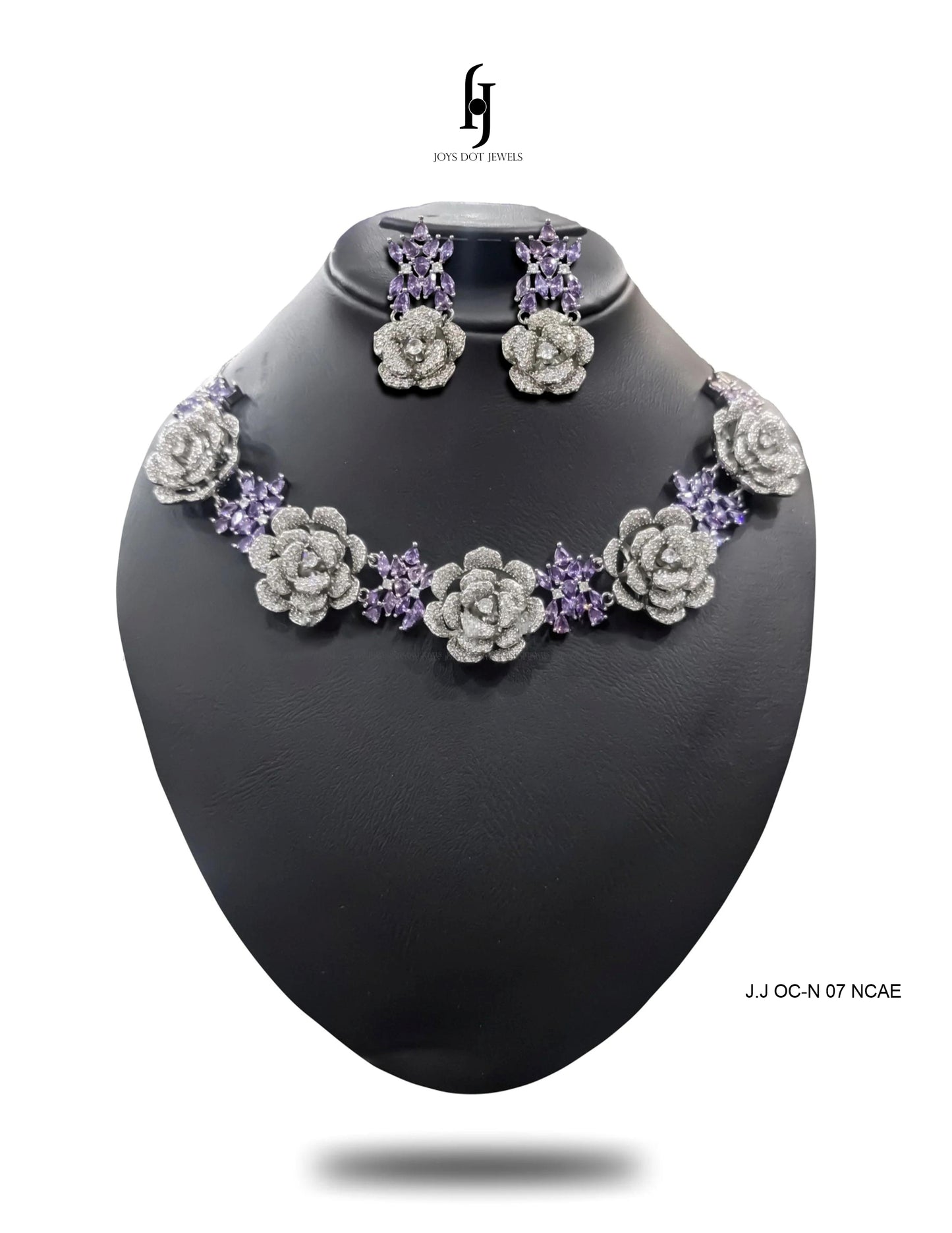 Floral American Diamond Necklace Set