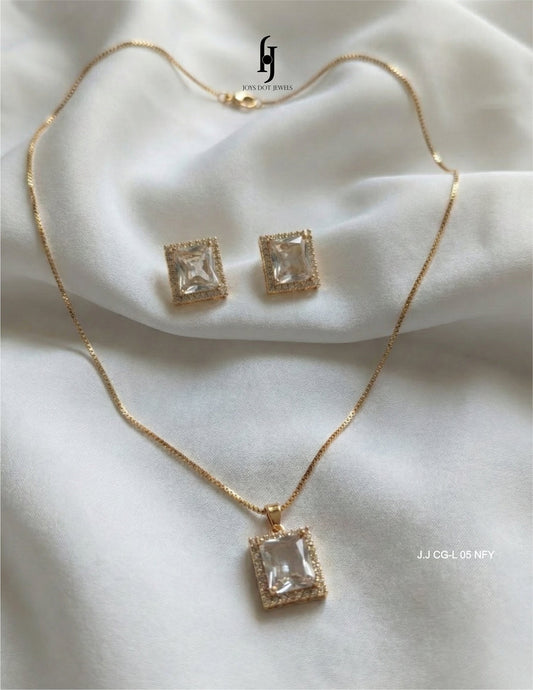 Ruby Square Locket Set