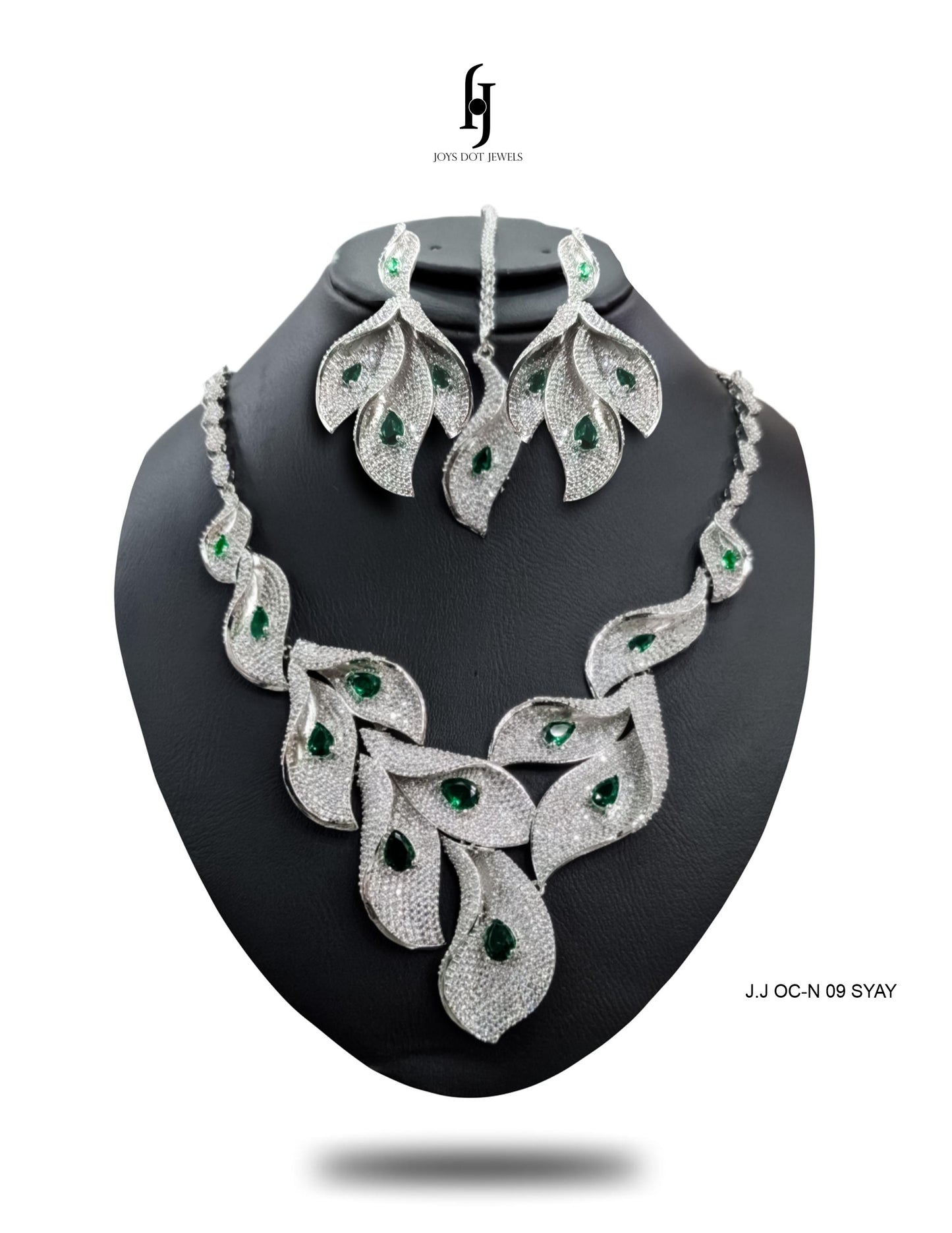 Vine Flower Crystal Bridal Necklace Set