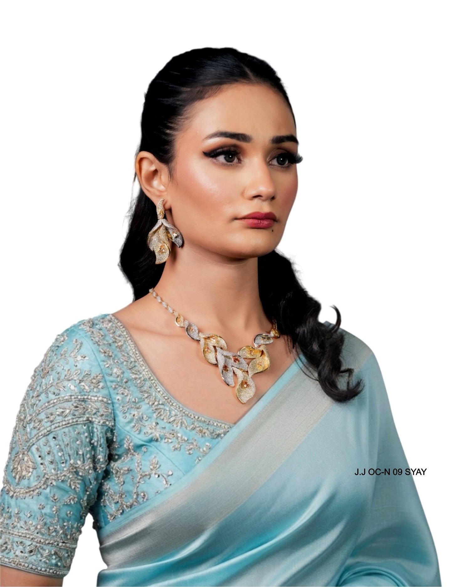 Vine Flower Crystal Bridal Necklace Set