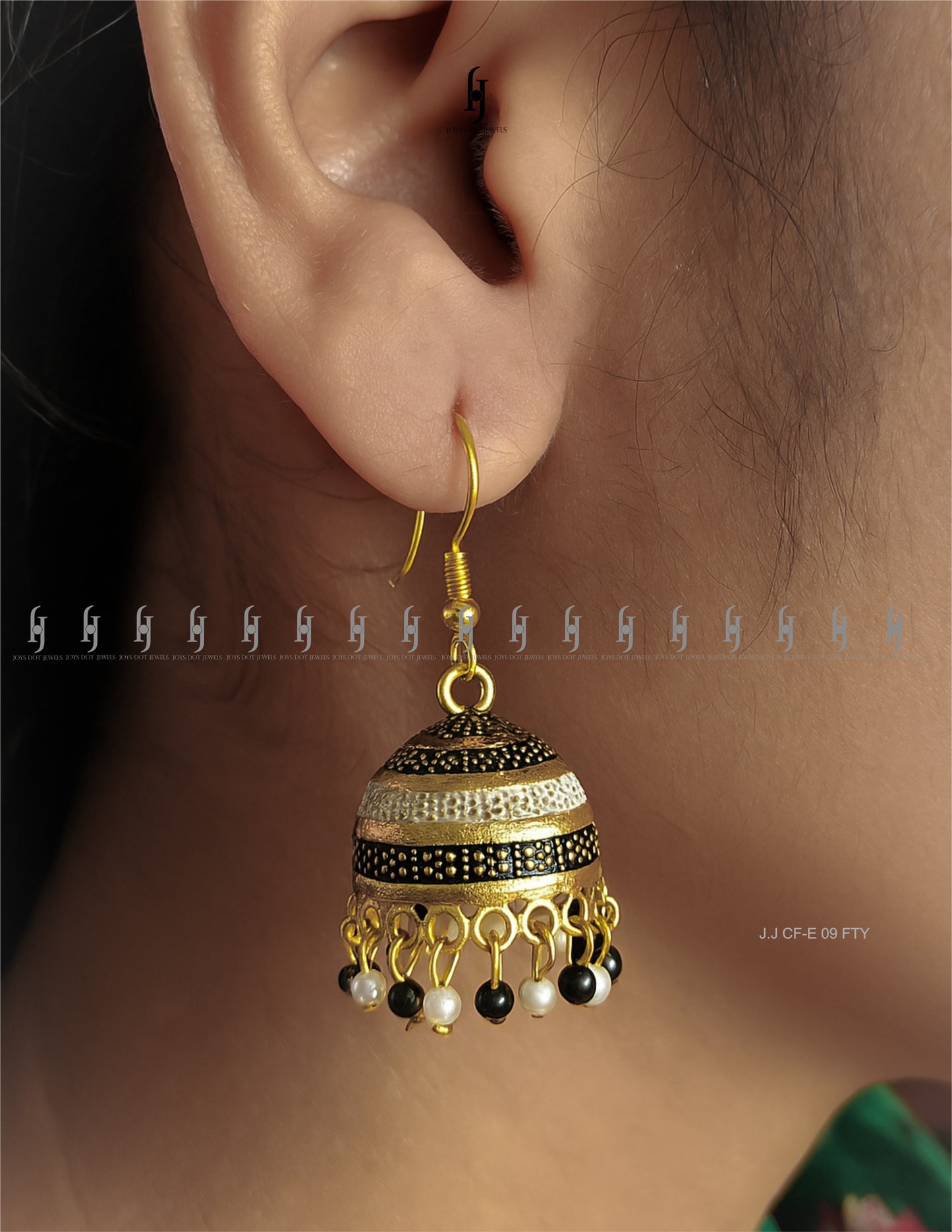 Elegant Black Meenakari Jhumki