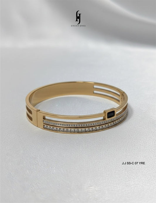 Triple-Layer Stainless Handcuff Bangle